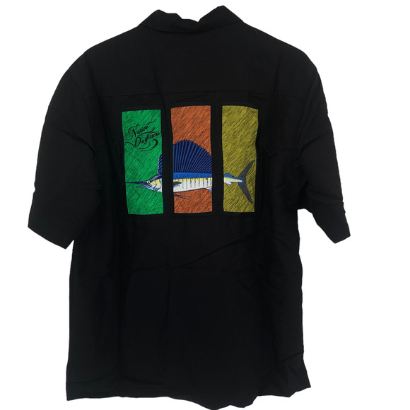 NATIVE OUTFITTERS Camp Shirt Size M New $99 Black Sailfish Boating Water Fishing - Picture 5 of 9